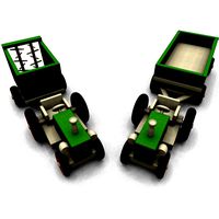 Wooden Tractor with 2 Trailers