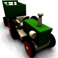 Wooden Tractor with Trailer I
