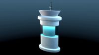 Stylized Bathroom Illuminating Pedestal Sink Blender EEVEE