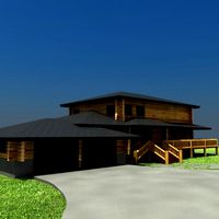Log House with Garage