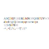 Tinos font alphabet set CG CAD data
