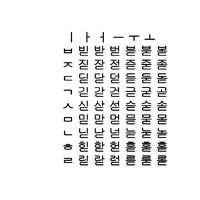 Korean alphabet set4 CG CAD data