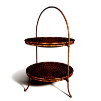Two-tiered Rattan Fruit Bowl