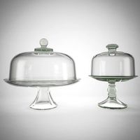 Fully Glass Cake Stand (set of 2)