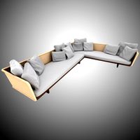 Wicker Leather Sofa
