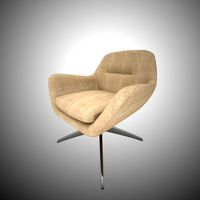 Beige Fabric Armchair