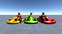 3 Low Poly Karts with Player 4