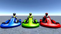 3 Low Poly Karts with Player 2