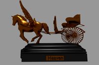 carriage horse bronze statue