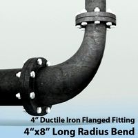 Pipes 4in x 8in Long Radius Reducing Bend
