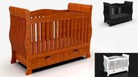 Baby bed Low Poly with 4 ver of texture PBR Low-poly