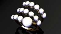 Three Row Pearl Ring