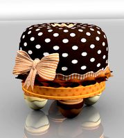 Choco Children Stool fruit cherry fruffet tuffet little cute fun chocolate miss muffet girl room cake