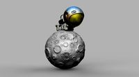 CHIBI SPACEMAN LYING ON MOON PRINT