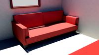 Modern Red Futon Couch