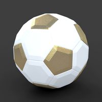 Soccerball LowPoly white gold