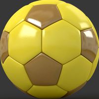 Soccerball HighPoly yellow