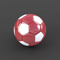 Soccerball HighPoly red white