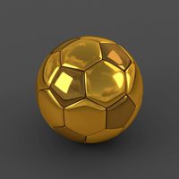 Soccerball HighPoly golden