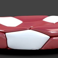 Soccerball flat red white