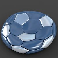 Soccerball flat blue black