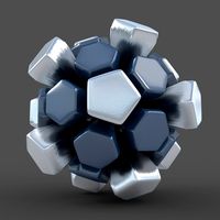 Soccerball explode blue black