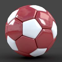 Soccerball big holes red white