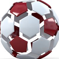 Soccerball split D red