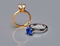 Engagement gemstone ring Tiffany style 3d printable model Free 3D print model