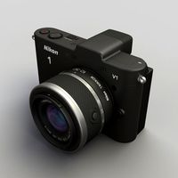 Nikon V1 with Nikkor 10mm and 1030mm lens 3D Model