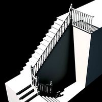 Wooden Staircase with Newel Posts