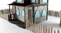 Low Poly Farm House game asset