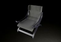 Minimal old style armchair gray black