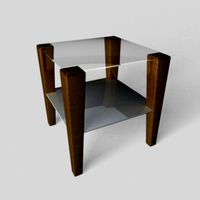 Modern Glass-Top End Table