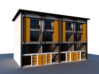 Modern Architecture,Townhouse , Row house or Shop house. Contemporary building style.