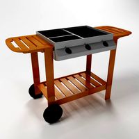 wooden bbq grill