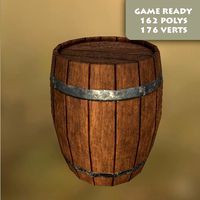 Wooden Barrel Game Ready pbr