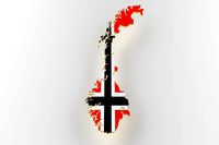 Norway map image with flag