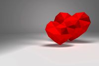 Red polygonal heart