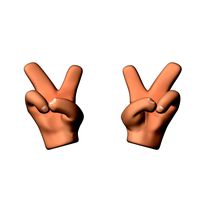 Cartoon Hand Peace Sign