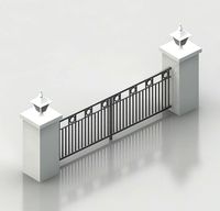 Decorative Light Fixture w/ Rod Iron Fence