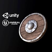 Medieval Round Shield - PBR Game Ready