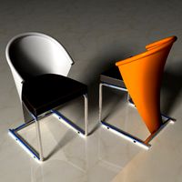 Chrome, Metallic and Leather Chair