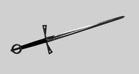 Medieval Sword Low Poly Textured