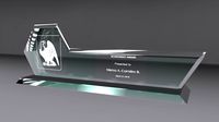 badge poly award glass