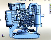 Three-cylinder engine.