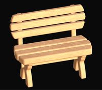 Cartoon wooden bench 3