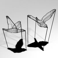 Flight Shadows - decore / sculpture by Artem Zakharchenko / two black birds free
