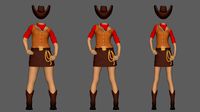 3D Model Cowgirl different body type ready for Print