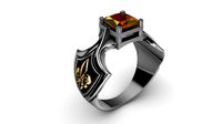Ring with citrine and heraldic lily
